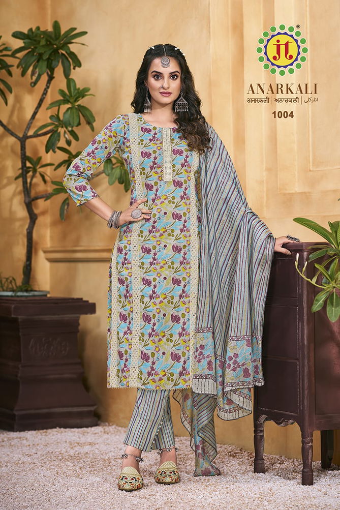 Jt Anarkali Lawn Cotton Dress Material Catalog
